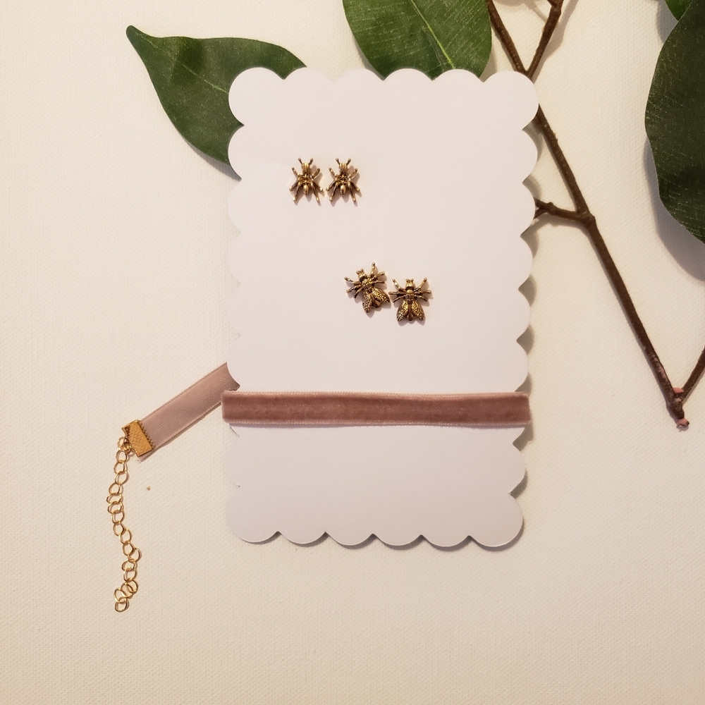 2 Earrings 1 Choker set ♡